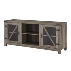 Clarabelle Transitional Glass Barn Door TV Stand For TVs Up To 65" - Saracina Home -Saracina Home Shop GUEST 000bbba3 e85d 41bc 9a1e 58180b5f1321