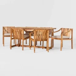 7pc Modern Slatted Wood Outdoor Dining Set - Saracina Home 9 7pc Modern Slatted Wood Outdoor Dining Set - Saracina Home -Saracina Home Shop GUEST 004dfb25 1c23 4390 ab30 32ab6c6abcb4