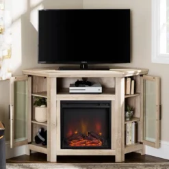 Glass Door Electric Fireplace Corner TV Stand For TVs Up To 50" - Saracina Home 20 Glass Door Electric Fireplace Corner TV Stand For TVs Up To 50" - Saracina Home -Saracina Home Shop GUEST 00a48356 bf30 4e88 9498 b7dca90cc2eb