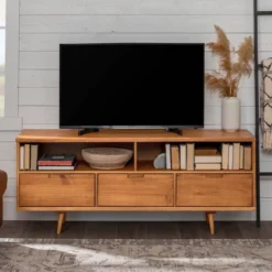 Cara Mid-Century Modern 3 Drawer TV Stand For TVs Up To 65" - Saracina Home 30 Cara Mid-Century Modern 3 Drawer TV Stand For TVs Up To 65" - Saracina Home -Saracina Home Shop GUEST 0382d846 581a 4903 9ef0 400ed4eadf41