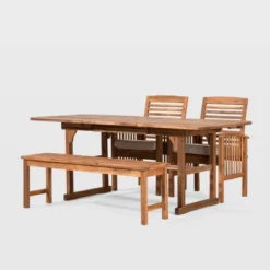 Ravenscroft 4pc Extendable Acacia Wood Outdoor Dining Set - Saracina Home 14 Ravenscroft 4pc Extendable Acacia Wood Outdoor Dining Set - Saracina Home -Saracina Home Shop GUEST 05ab73f4 1340 427a b6c1 e995012a08c6