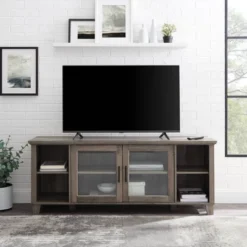 Rustic Transitional 2 Door TV Stand For TVs Up To 65" - Saracina Home -Saracina Home Shop GUEST 06584a9e 15d9 4789 931a 701c8d75552c