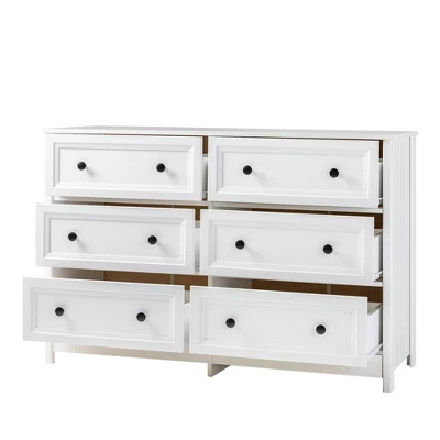 Classic 6 Drawer Groove Dresser White - Saracina Home 8 Classic 6 Drawer Groove Dresser White - Saracina Home - Image 8