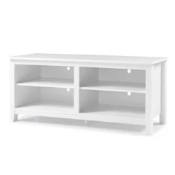 Transitional 4 Cubby Wood Open Storage TV Stand For TVs Up To 65"- Saracina Home -Saracina Home Shop GUEST 09d6532b 6b78 4d5b b243 91ca1fb63961