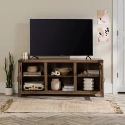 Clarabelle Transitional Glass Barn Door TV Stand For TVs Up To 65" - Saracina Home -Saracina Home Shop GUEST 0a8b984d f974 4520 abf7 0c8e9a3910a2