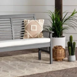 Ravenscroft Modern Boho Acacia Wood Slatted Outdoor Loveseat With Cushion - Saracina Home 23 Ravenscroft Modern Boho Acacia Wood Slatted Outdoor Loveseat With Cushion - Saracina Home -Saracina Home Shop GUEST 0bef4255 566e 41f5 a99c 7414e63a87f4