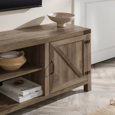 Modern Industrial Barn Door TV Stand For TVs Up To 80" - Saracina Home 11 Modern Industrial Barn Door TV Stand For TVs Up To 80" - Saracina Home - Image 11