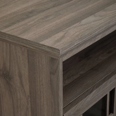 Transitional 4 Door Windowpane TV Stand For TVs Up To 65" - Saracina Home 3 Transitional 4 Door Windowpane TV Stand For TVs Up To 65" - Saracina Home - Image 3