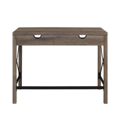Sophie Modern Farmhouse X Frame Writing Desk With Cubbies Gray Wash - Saracina Home 5 Sophie Modern Farmhouse X Frame Writing Desk With Cubbies Gray Wash - Saracina Home - Image 5