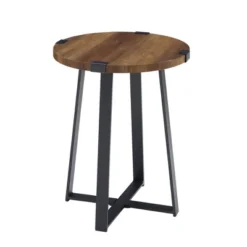 Wrightson Urban Industrial Faux Wrap Leg Round Side Table - Saracina Home -Saracina Home Shop GUEST 10a274df fdc1 4838 a26b e97de3166e26
