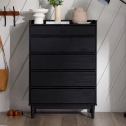 Mid-Century Modern Solid Wood 6 Drawer Vertical Dresser - Saracina Home 22 Mid-Century Modern Solid Wood 6 Drawer Vertical Dresser - Saracina Home -Saracina Home Shop GUEST 115c6088 c4ad 45db bd8e 6472384b3638