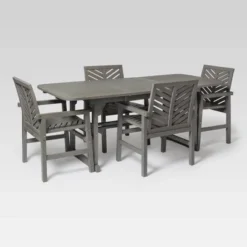 5pc Slatted Extendable Acacia Wood Patio Dining Set - Saracina Home -Saracina Home Shop GUEST 1180b99e 29f9 4ec7 9106 c492deb0dc52