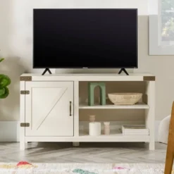 Clarabelle Rustic Industrial Barn Door TV Stand For TVs Up To 50" - Saracina Home -Saracina Home Shop GUEST 12ba9c89 6ca9 4b3a a865 66e4af484235