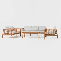 5pc Modern Boho Outdoor Eucalyptus Spindle Chat Set - Saracina Home -Saracina Home Shop GUEST 152710cd 7e6f 4241 a01d 9f0fad08c2ba