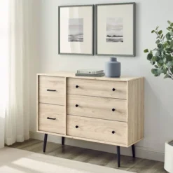Ivora Lifted Mid-Century Modern Asymmetrical 5 Drawer Dresser - Saracina Home -Saracina Home Shop GUEST 154cda8c 847f 4e08 ac83 0e9e73f1fe39