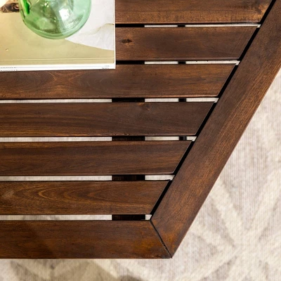 Saybrook Modern Metal And Wood Patio Hexagon Coffee Table - Dark Brown - Saracina Home 7 Saybrook Modern Metal And Wood Patio Hexagon Coffee Table - Dark Brown - Saracina Home - Image 7