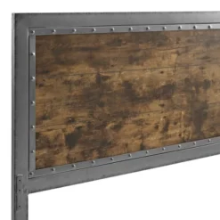 Queen Urban Industrial Wood And Metal Panel Headboard Brown - Saracina Home -Saracina Home Shop GUEST 15fdc5a6 0c50 440c 980e 87969cf244c8