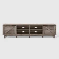 Modern Rustic 2 Door Storage TV Stand For TVs Up To 80" - Saracina Home -Saracina Home Shop GUEST 16425441 86f8 4ca6 bceb cb253e8d7598