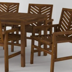 7pc Slatted Chevron Acacia Patio Dining Set - Saracina Home -Saracina Home Shop GUEST 18f89f83 40cb 48ac b432 ca6ce9410d4b