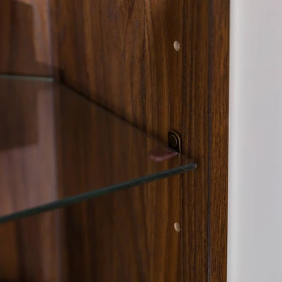 Contemporary Corner TV Stand For TVs Up To 55" Dark Walnut - Saracina Home 8 Contemporary Corner TV Stand For TVs Up To 55" Dark Walnut - Saracina Home - Image 8