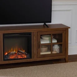 Tasi Transitional Farmhouse Glass Window Pane Door With Electric Fireplace TV Stand For TVs Up To 80" - Saracina Home 26 Tasi Transitional Farmhouse Glass Window Pane Door With Electric Fireplace TV Stand For TVs Up To 80" - Saracina Home -Saracina Home Shop GUEST 1b7e41d8 8ce5 4d62 aab3 807810439b3d