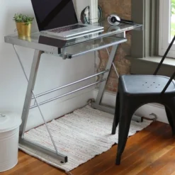 Glass Computer Desk With Keyboard Tray Silver - Saracina Home 5 Glass Computer Desk With Keyboard Tray Silver - Saracina Home -Saracina Home Shop GUEST 1c8e7ff8 ff16 4a34 b7a1 b6fa0061d61e