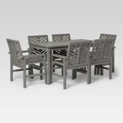 7pc Slatted Chevron Acacia Patio Dining Set - Saracina Home -Saracina Home Shop GUEST 1d49e516 b23d 4ee6 a1e1 e3a2c4f32dfa