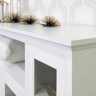 Glass Door Traditional Highboy TV Stand For TVs Up To 58" - Saracina Home 2 Glass Door Traditional Highboy TV Stand For TVs Up To 58" - Saracina Home - Image 2