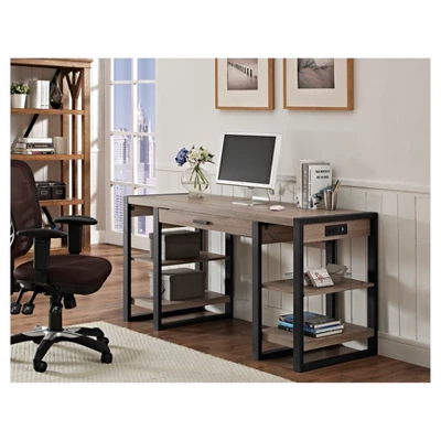 60" Industrial Transitional Tech Desk With USB - Saracina Home 5 60" Industrial Transitional Tech Desk With USB - Saracina Home - Image 5