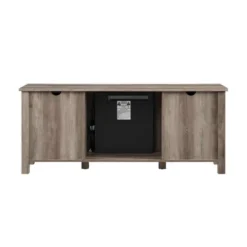 Transitional Farmhouse Window Pane Fireplace TV Stand For TV's Up To 65" Gray Wash - Saracina Home -Saracina Home Shop GUEST 2b1cfc0f 302d 44ea 9671 c65db8cec846