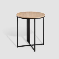 Modern Metal Bar Round Side Table Coastal Oak/Black Saracina Home 12 Modern Metal Bar Round Side Table Coastal Oak/Black Saracina Home -Saracina Home Shop GUEST 2b366258 6f55 410c 84dd eb9a11f4bf2e