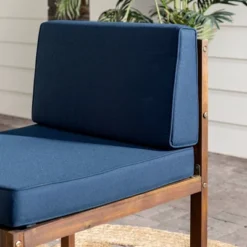 Modular Acacia Wood Armless Patio Chair With Cushion - Dark Brown/Navy - Saracina Home 15 Modular Acacia Wood Armless Patio Chair With Cushion - Dark Brown/Navy - Saracina Home -Saracina Home Shop GUEST 2b548fc8 e769 4ae6 bfad 62a6247c1c9a