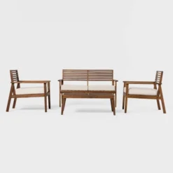 Saracina Home 4pc Mid-Century Modern Slatted Acacia Outdoor Patio Conversation Furniture Set 15 Saracina Home 4pc Mid-Century Modern Slatted Acacia Outdoor Patio Conversation Furniture Set -Saracina Home Shop GUEST 3005e2da 1d72 4a44 9a0b b1cdd319e0b1