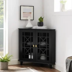 2 Door Corner Accent Cabinet With Fretwork Doors - Saracina Home 21 2 Door Corner Accent Cabinet With Fretwork Doors - Saracina Home -Saracina Home Shop GUEST 33460c8d 731e 484d b65b b46663cb9a4a