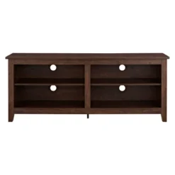 Transitional 4 Cubby Wood Open Storage TV Stand For TVs Up To 65"- Saracina Home -Saracina Home Shop GUEST 35ddccd8 7420 4781 824a 55a3b4dec1bf