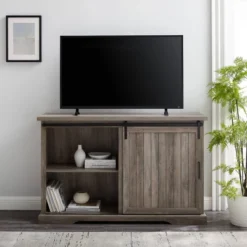 Orson Farmhouse Sliding Grooved Door Sideboard With 3 Drawers Gray Wash - Saracina Home -Saracina Home Shop GUEST 3c37213f 2cbc 4bd8 a365 a1583ee59b86