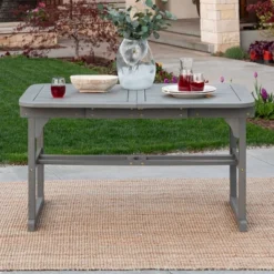 Ravenscroft Modern Boho Acacia Wood Slat Top Rectangle Extendable Outdoor Table - Saracina Home -Saracina Home Shop GUEST 3fec749b 7c7e 4842 a9d7 7206a137f8a5