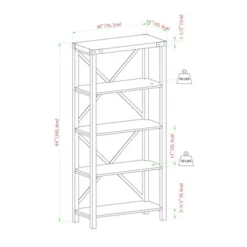 64" Sophie Industrial X Frame Bookshelf - Saracina Home 27 64" Sophie Industrial X Frame Bookshelf - Saracina Home -Saracina Home Shop GUEST 4056ef5b a1ba 4723 8b3f 27d330c71048