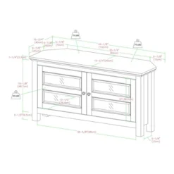 Modern 2 Glass Door Corner TV Stand For TVs Up To 48" - Saracina Home -Saracina Home Shop GUEST 42919296 abf4 42ae ae74 3192155a42e4