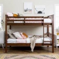 Twin Over Twin Transitional Cottage Solid Pine Bunk Bed Walnut - Saracina Home 11 Twin Over Twin Transitional Cottage Solid Pine Bunk Bed Walnut - Saracina Home -Saracina Home Shop GUEST 42926e28 3ddc 4c25 a548 ce7b84644a93