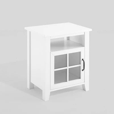 Transitional Classic Windowpane Storage Side Table - Saracina Home 11 Transitional Classic Windowpane Storage Side Table - Saracina Home - Image 11