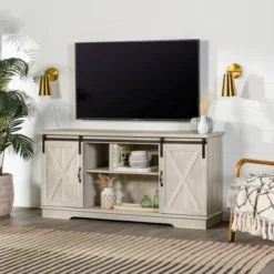 Modern Transitional Sliding Barndoor TV Stand For TVs Up To 65"- Saracina Home 31 Modern Transitional Sliding Barndoor TV Stand For TVs Up To 65"- Saracina Home -Saracina Home Shop GUEST 4792b222 989e 4d2f a170 a61b30209fd2