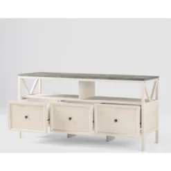 Farmhouse 3 Drawer Wood TV Stand For TVs Up To 65" - Saracina Home -Saracina Home Shop GUEST 47fafb98 b85e 468b 9df3 9537ab731ccb