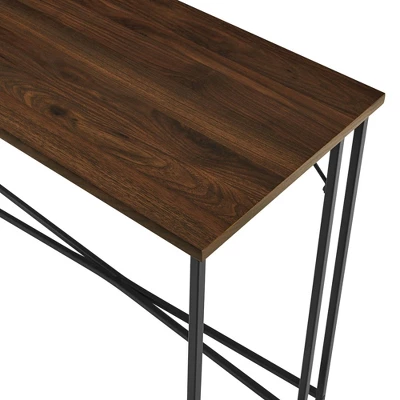 Maxwell Modern Glam Simple Y Leg Writing Desk Dark Walnut - Saracina Home 4 Maxwell Modern Glam Simple Y Leg Writing Desk Dark Walnut - Saracina Home - Image 4