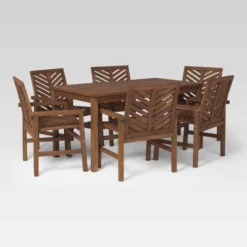7pc Slatted Chevron Acacia Patio Dining Set - Saracina Home -Saracina Home Shop GUEST 4871da67 cad9 4005 bad1 36caadb12835