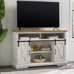 Transitional Sliding Barndoor Highboy TV Stand For TVs Up To 58" - Saracina Home 33 Transitional Sliding Barndoor Highboy TV Stand For TVs Up To 58" - Saracina Home -Saracina Home Shop GUEST 4c19d460 b0f1 4bd4 adae 7d662cd1c88d