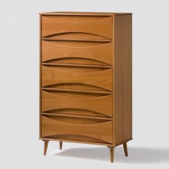 Mid-Century Modern Contoured 5 Drawer Chest Of Drawers - Saracina Home -Saracina Home Shop GUEST 4c1c83b0 0324 4ee8 ae12 19111936c63c