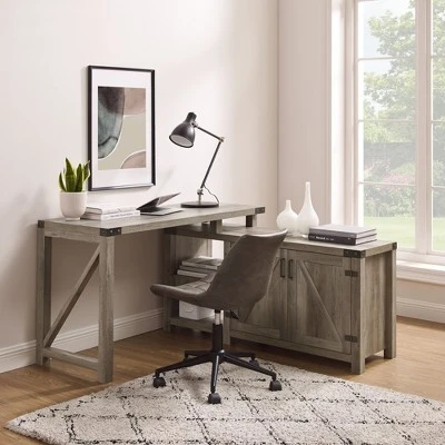 Farmhouse Rustic L Shaped Desk With Storage - Saracina Home 1 Farmhouse Rustic L Shaped Desk With Storage - Saracina Home