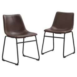 Set Of 2 Laslo Modern Upholstered Faux Leather Dining Chairs - Saracina Home -Saracina Home Shop GUEST 4df149f4 10cd 43f6 ae87 21d2762646ef