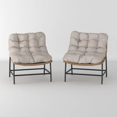 2pk Papasan Scoop Outdoor Patio Chair - Natural - Saracina Home 13 2pk Papasan Scoop Outdoor Patio Chair - Natural - Saracina Home - Image 13